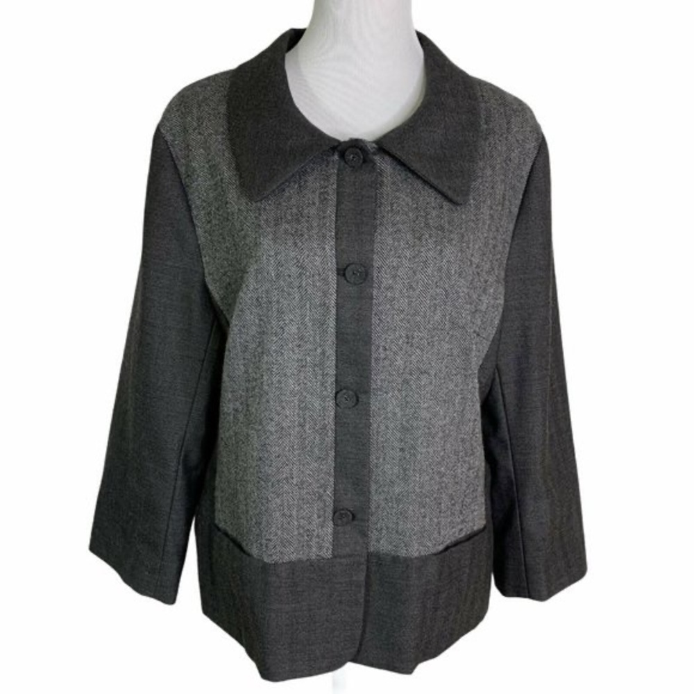 J.Jill plus Wool herringbone jacket blazer